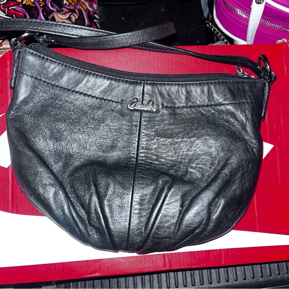 Coach Black Leather Shoulder Bag